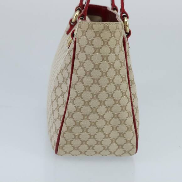 CELINE Macadam Canvas Hand Bag Beige Gold - Picture 4 of 12